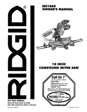 RIDGID MS1060 Owner's Manual