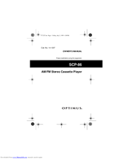 Radio Shack Optimus SCP-86 Owner's Manual