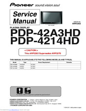 Pioneer PDP-4213HD Service Manual