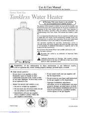 Paloma PTG-53 Use & Care Manual