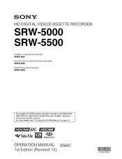 Sony SRW-5000 Operation Manual