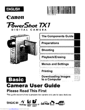 Canon PowerShot TX1 - Digital Camera - Compact User Manual