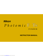 Nikon PhotomicF Tn Finder Instruction Manual