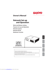 Sanyo PLC-XU88-WXU30 Owner's Manual