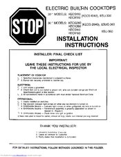 Kitchenaid KECS100 Installation Instructions Manual