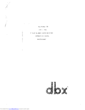 dbx 3BX Instruction Manual