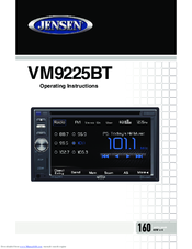 Jensen VM9225BT Operating Instructions Manual
