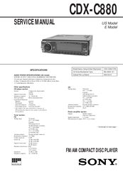 Sony CDX-C880 - Fm/am Compact Disc Player Service Manual