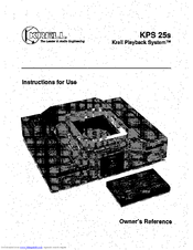 Krell Industries KPS 25s Instructions For Use Manual