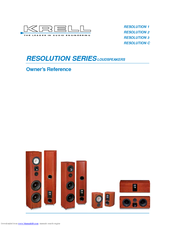 Krell Industries RESOLUTION 3 Owner's Reference Manual