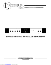 Krell Industries Digital to Analog Processor STUDIO 2 Owner's Reference Manual