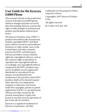 Kyocera E4000 User Manual