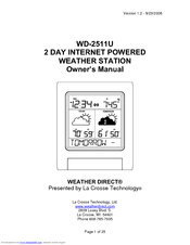 WEATHER DIRECT Internet-Powered Weather Station WD-2511U Owner's Manual