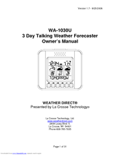 La Crosse Technology WA-1030U Owner's Manual