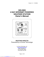 WEATHER DIRECT Weather Direct WD-3303 Owner's Manual