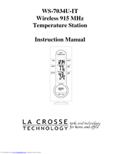 La Crosse Technology WS-7034U-IT Instruction Manual