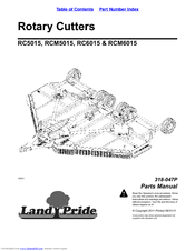 Land Pride RC5015 Parts Manual