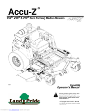 Land Pride Accuz Z52 , Z60, Z72 Operator's Manual