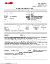 Lanier 480-0066 Material Safety Data Sheet