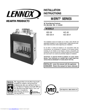 Lennox Hearth Products Merit HCI-36 Installation Instructions Manual