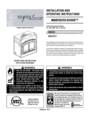 Lennox Hearth Products MONTEST Installation And Operating Instructions Manual