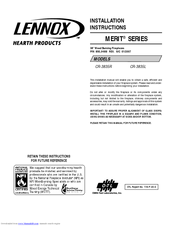 Lennox Hearth Products MERIT CR-3835R Installation Instructions Manual