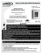 Lennox Hearth Products Elite CVF-LP Installation And Operation Manual