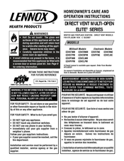Lennox Hearth Products Elite edvclnm Care And Operation Instructions Manual