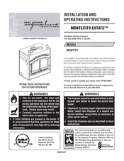 Lennox Hearth Products MONTECITO ESTATE MONTEST Installation And Operating Instructions Manual