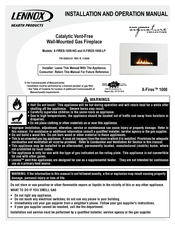 Lennox Hearth Products Signature X-FIRES-1000-LP Installation And Operation Manual