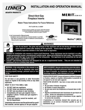 Lennox Hearth Products Direct-Vent Gas Installation And Operation Manual