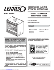 Lennox Merit Plus MPB35ST-NM Homeowner's Care And Operation Instructions Manual