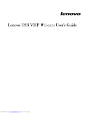 Lenovo USB WebCam - USB WebCam - Web Camera User Manual