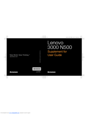 Lenovo N500 Supplement For User Manual