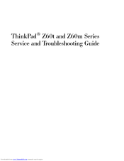 Lenovo ThinkPad Z60m 2529 Service And Troubleshooting Manual