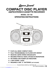 Lenoxx Sound CD-102 Operating Instructions Manual
