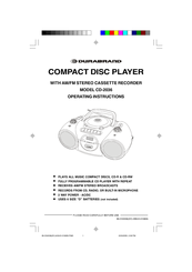 Durabrand CD-2036 Operating Instructions Manual
