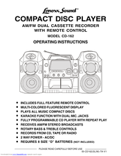Lenoxx Sound CD-162 Operating Instructions Manual