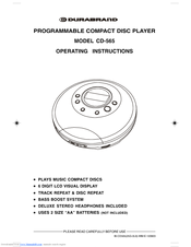 Durabrand CD-565 Operating Instructions Manual