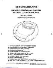 Durabrand CD-965 Operating Instructions Manual