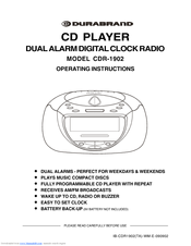Durabrand CDR-1902 Operating Instructions Manual