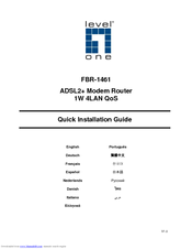 LevelOne ADSL2 FBR-1461 Quick Installation Manual
