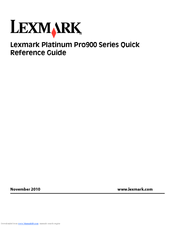 Lexmark Platinum Pro903 Quick Reference Manual