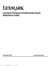 Lexmark Prospect Pro207 Quick Reference Manual