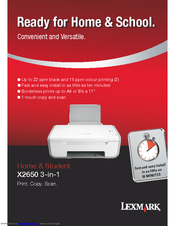 Lexmark X2650 - Color Printer 3-IN-1 Specifications
