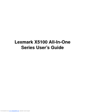 Lexmark X5100 Series User Manual