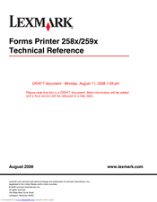 Lexmark 258x Technical Reference