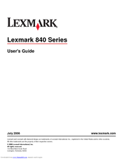 Lexmark 840 Series User Manual
