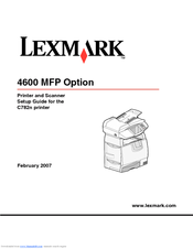 Lexmark C782dtn Setup Manual