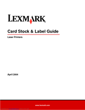 Lexmark Laser Printers Label Manual